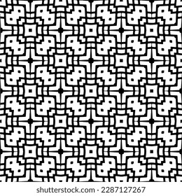 
Patrones abstractos en blanco y negro.Patrón de repetición monocromo sin foco para páginas web, texturas, tarjetas, afiches, tejidos, textiles.