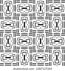 
Black and white abstract patterns.Seamless monochrome repeating pattern for web page, textures, card, poster, fabric, textile.