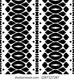 
Black and white abstract patterns.Seamless monochrome repeating pattern for web page, textures, card, poster, fabric, textile.