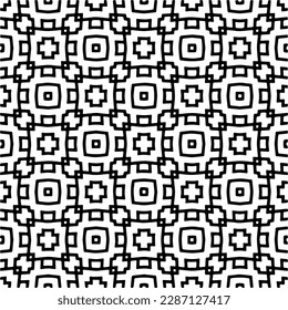 
Patrones abstractos en blanco y negro.Patrón de repetición monocromo sin foco para páginas web, texturas, tarjetas, afiches, tejidos, textiles.