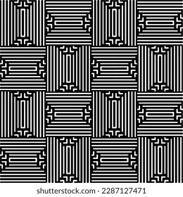 
Patrones abstractos en blanco y negro.Patrón de repetición monocromo sin foco para páginas web, texturas, tarjetas, afiches, tejidos, textiles.