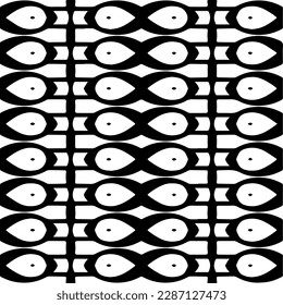 
Black and white abstract patterns.Seamless monochrome repeating pattern for web page, textures, card, poster, fabric, textile.
