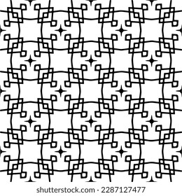 
Patrones abstractos en blanco y negro.Patrón de repetición monocromo sin foco para páginas web, texturas, tarjetas, afiches, tejidos, textiles.
