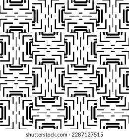 
Black and white abstract patterns.Seamless monochrome repeating pattern for web page, textures, card, poster, fabric, textile.