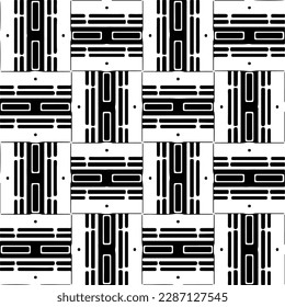 
Schwarz-Weiß abstrakte Muster.Nahtlose monochrome Wiederholung Muster für Webseiten, Texturen, Karten, Poster, Gewebe, Textilien.