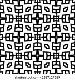 
Black and white abstract patterns.Seamless monochrome repeating pattern for web page, textures, card, poster, fabric, textile.
