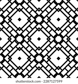 
Patrones abstractos en blanco y negro.Patrón de repetición monocromo sin foco para páginas web, texturas, tarjetas, afiches, tejidos, textiles.