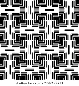 
Black and white abstract patterns.Seamless monochrome repeating pattern for web page, textures, card, poster, fabric, textile.