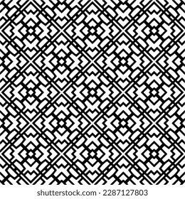 
Black and white abstract patterns.Seamless monochrome repeating pattern for web page, textures, card, poster, fabric, textile.