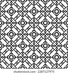 
Patrones abstractos en blanco y negro.Patrón de repetición monocromo sin foco para páginas web, texturas, tarjetas, afiches, tejidos, textiles.