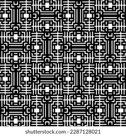 
Black and white abstract patterns.Seamless monochrome repeating pattern for web page, textures, card, poster, fabric, textile.