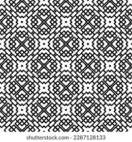
Black and white abstract patterns.Seamless monochrome repeating pattern for web page, textures, card, poster, fabric, textile.