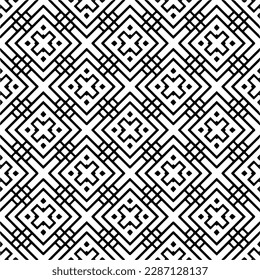 
Black and white abstract patterns.Seamless monochrome repeating pattern for web page, textures, card, poster, fabric, textile.