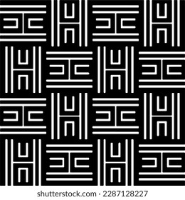 
Patrones abstractos en blanco y negro.Patrón de repetición monocromo sin foco para páginas web, texturas, tarjetas, afiches, tejidos, textiles.
