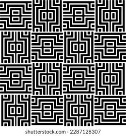 
Black and white abstract patterns.Seamless monochrome repeating pattern for web page, textures, card, poster, fabric, textile.