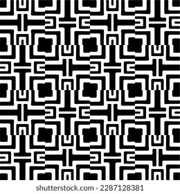 
Black and white abstract patterns.Seamless monochrome repeating pattern for web page, textures, card, poster, fabric, textile.