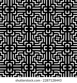 
Black and white abstract patterns.Seamless monochrome repeating pattern for web page, textures, card, poster, fabric, textile.
