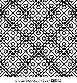 
Black and white abstract patterns.Seamless monochrome repeating pattern for web page, textures, card, poster, fabric, textile.