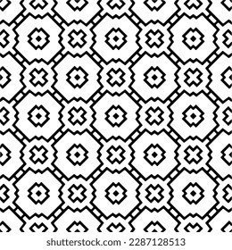 
Black and white abstract patterns.Seamless monochrome repeating pattern for web page, textures, card, poster, fabric, textile.