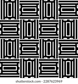 Black and white abstract patterns.Seamless monochrome repeating pattern for web page, textures, card, poster, fabric, textile.