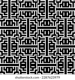 Patrones abstractos en blanco y negro.Patrón de repetición monocromo sin foco para páginas web, texturas, tarjetas, afiches, tejidos, textiles.