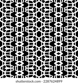 Black and white abstract patterns.Seamless monochrome repeating pattern for web page, textures, card, poster, fabric, textile.