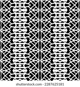 Patrones abstractos en blanco y negro.Patrón de repetición monocromo sin foco para páginas web, texturas, tarjetas, afiches, tejidos, textiles.