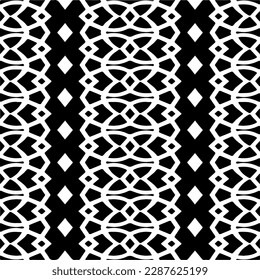 Schwarz-Weiß abstrakte Muster.Nahtlose monochrome Wiederholung Muster für Webseiten, Texturen, Karten, Poster, Gewebe, Textilien.