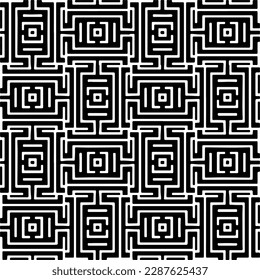 Black and white abstract patterns.Seamless monochrome repeating pattern for web page, textures, card, poster, fabric, textile.