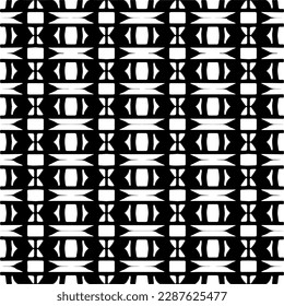 Black and white abstract patterns.Seamless monochrome repeating pattern for web page, textures, card, poster, fabric, textile.