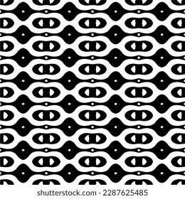 Black and white abstract patterns.Seamless monochrome repeating pattern for web page, textures, card, poster, fabric, textile.