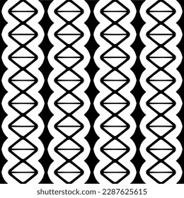 Schwarz-Weiß abstrakte Muster.Nahtlose monochrome Wiederholung Muster für Webseiten, Texturen, Karten, Poster, Gewebe, Textilien.