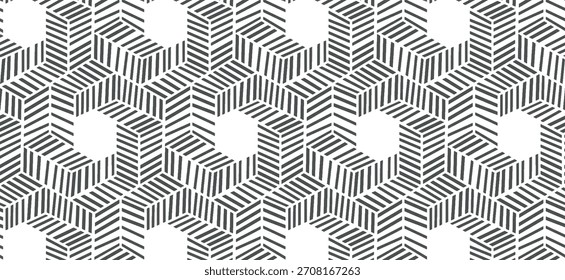 Patrones abstractos en blanco y negro. Patrón de repetición monocromo sin costuras para página de Web, texturas, tarjeta, póster, tela, textil.