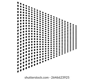 Preto e branco Abstract Perspective Dot Matrix Optical Illusion Design, Vetor arquivo EPS.