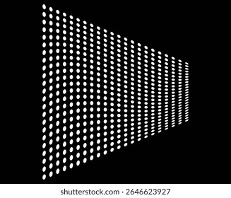 Preto e branco Abstract Perspective Dot Matrix Optical Illusion Design, Vetor arquivo EPS.