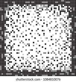 Black and white abstract pixel background. Pixel art. Vector illustration.