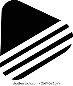 Blanco y negro Abstractas Jugar Botón Icon Ilustración vectorial.