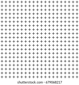 Black and white abstract plus sign seamless, pattern background.
