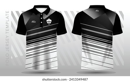 black and white abstract polo jersey sport design