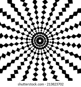 Black and White Abstract Psychedelic Art Background. Vector Illustration. EPS10