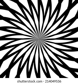 Black and White Abstract Psychedelic Art Background. Vector Illustration. EPS10