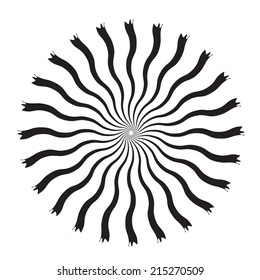 Black and White Abstract Psychedelic Art Background. Vector Illustration. EPS10