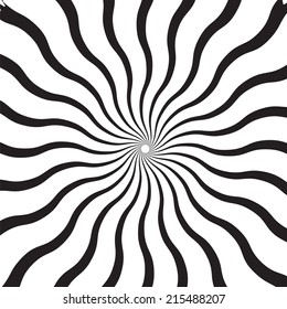 Black and White Abstract Psychedelic Art Background. Vector Illustration. EPS10