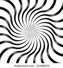 Black and White Abstract Psychedelic Art Background. Vector Illustration. EPS10