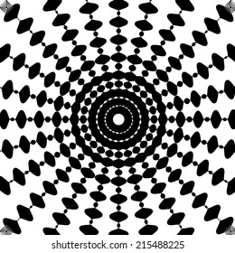 Black and White Abstract Psychedelic Art Background. Vector Illustration. EPS10