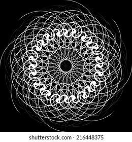 Black and White Abstract Psychedelic Art Background. Vector Illustration. EPS10