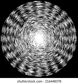 Black and White Abstract Psychedelic Art Background. Vector Illustration. EPS10