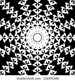 Black and White Abstract Psychedelic Art Background. Vector Illustration. EPS10