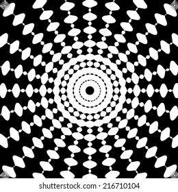 Black and White Abstract Psychedelic Art Background. Vector Illustration. EPS10