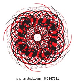 Black and White Abstract Psychedelic Art Background. Vector Illustration. EPS10